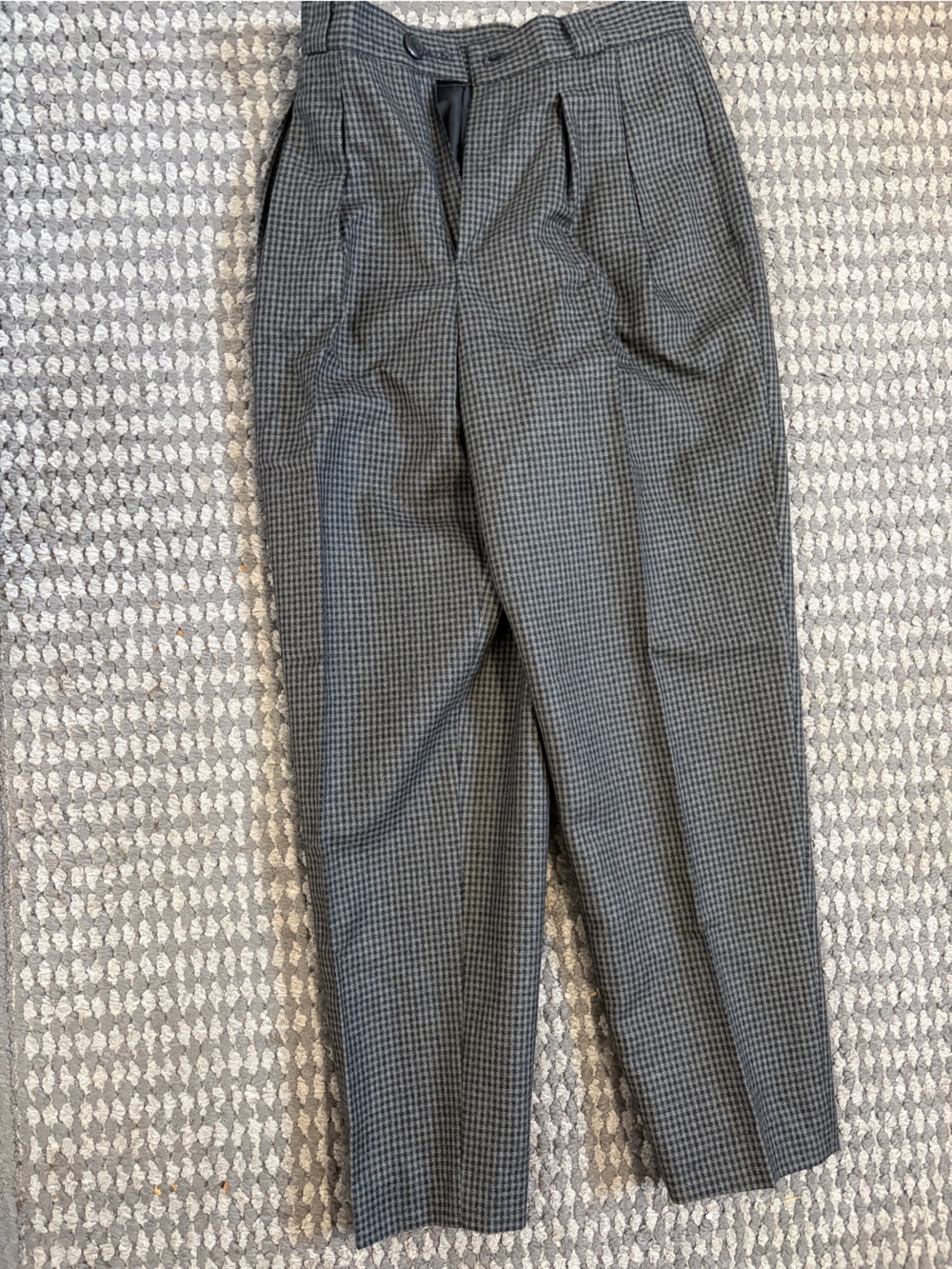 Vintage Grey Houndstooth Trousers 6 Field Manor